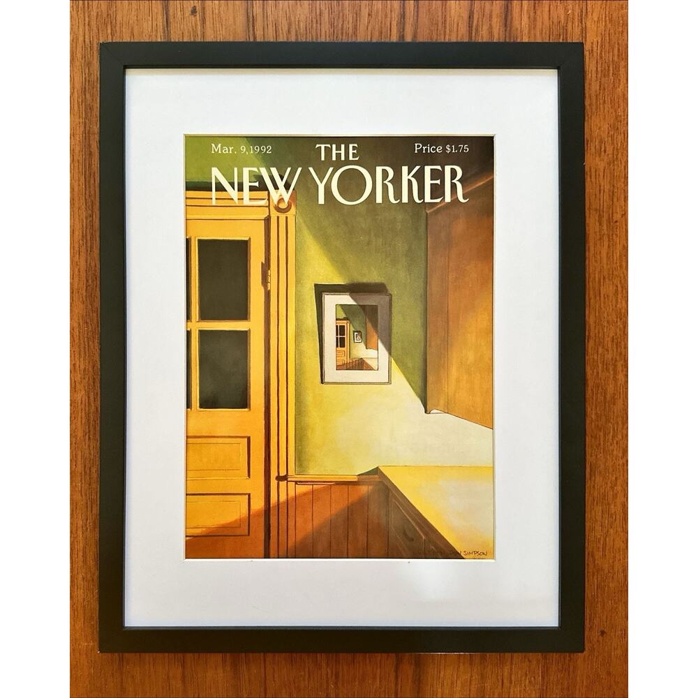 Framed 1992 The New Yorker March 9 Gretchen Dow Simpson Back Door